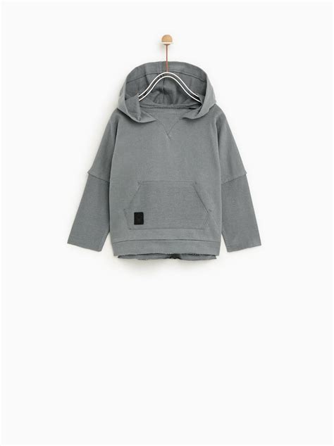 Image 1 Of Hooded T Shirt With Pouch Pocket From Zara Zara Sweatshirt