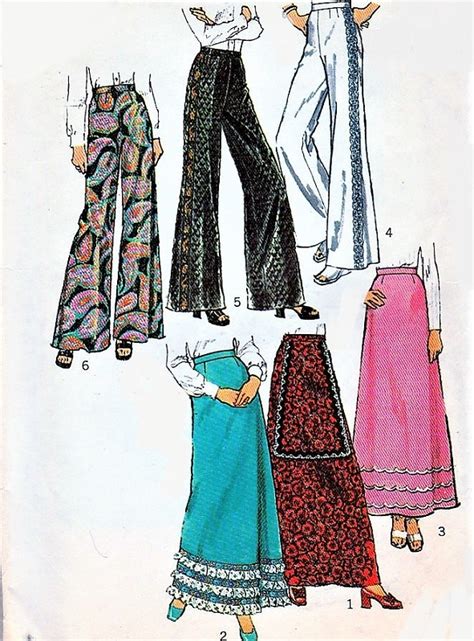 Retro 70s Palazzo Pants And Maxi Skirt Pattern Simplicity 5361 Day Or