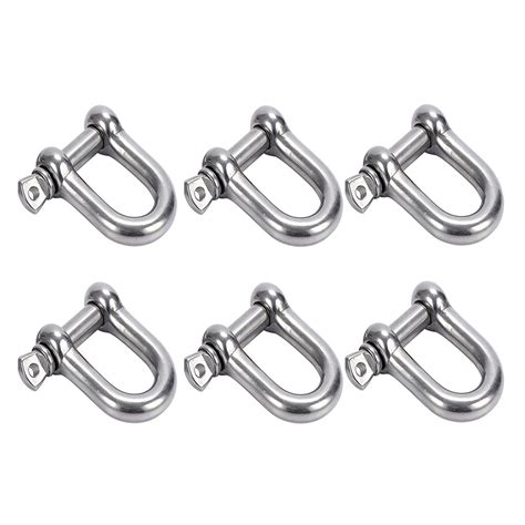 Syixute 6 Pcs D Shacklem6 D Ring Shackle Lockheavy Duty 304 Stainless
