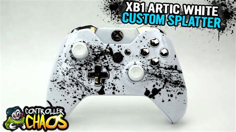 Customize Xbox One Controller Artic White W Black Splatter