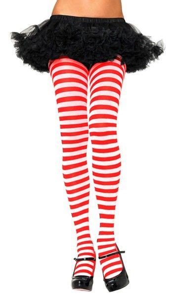 Red And White Striped Tights Opaque 8082 Striped Tights Striped