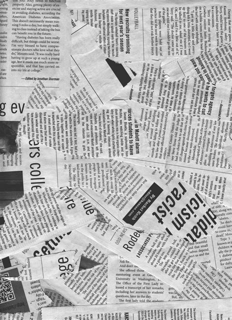 Ashley Lynn B. Design: Scanned newspaper collages: