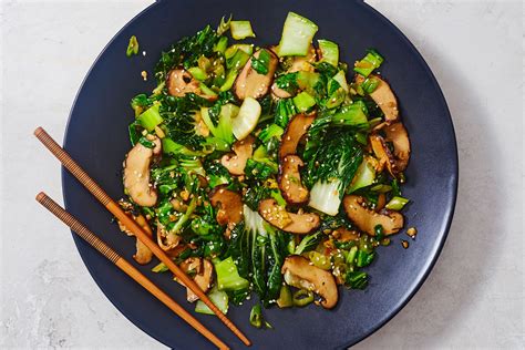 Vegetarian Bok Choy And Mushroom Stir Fry Recipe