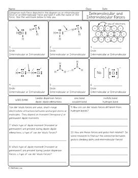 Now we continue the study of intermolecular forces and their effect on several other physical properties of substances. Intermolecular Forces Worksheet Answers Pdf - kidsworksheetfun