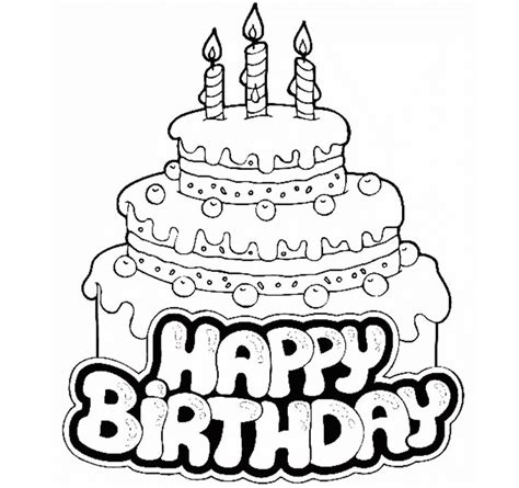 Our coloring pages require the free adobe acrobat reader. Happy Birthday Cake For Kid Coloring Drawing Free ...