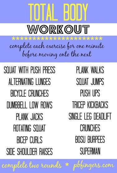 Total Body Workout Peanut Butter Fingers Fitness Body Total Body Workout Total Body