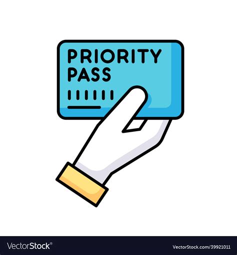 Priority Pass Rgb Color Icon Boarding Ticket Vector Image