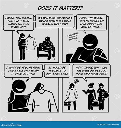 Funny Comic Strip Does It Matter Stock Vector Illustration Of