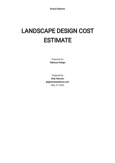 6 Free Landscape Estimate Templates Edit And Download
