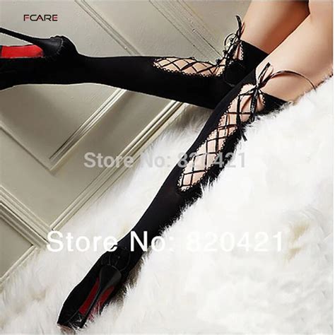 Fcare Brand Sexy Lingerie Sexy Women Silk Hollow Cross Bundled Nightclubs Stocking In Stockings