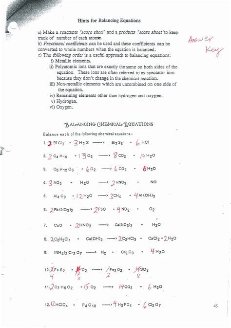 Synthesis, decomposition, single replacement, double replacement, and combustion. Balancing Equations Practice Worksheet Answers Lovely ...