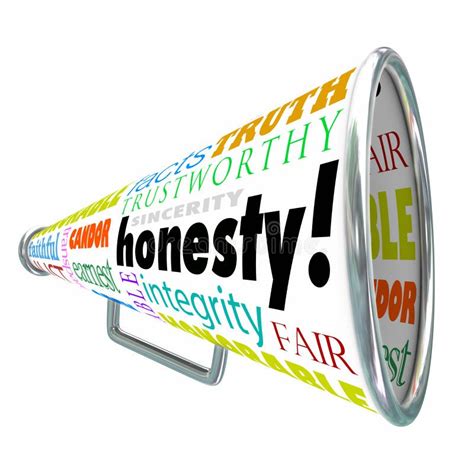 Honesty Sincerity Integrity Virtues Reputation Megaphone Bullhorn Stock