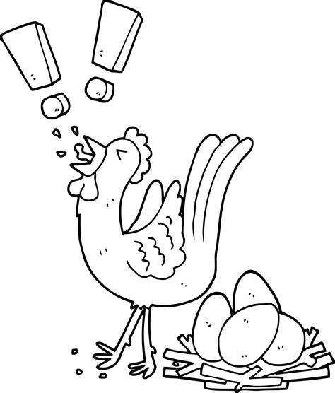 Cartoon Chicken Laying Egg 12353646 Vector Art At Vecteezy