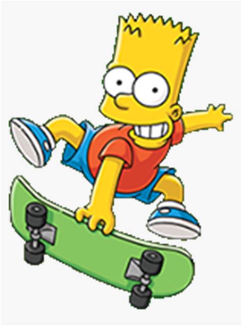 Transparent Skateboard Clipart Bart Simpson Riding Skateboard Hd Png