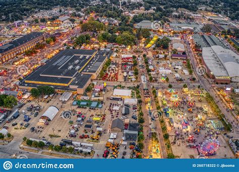Aerial View Of The Iowa State Fair In The Des Moines Metro Area Stock