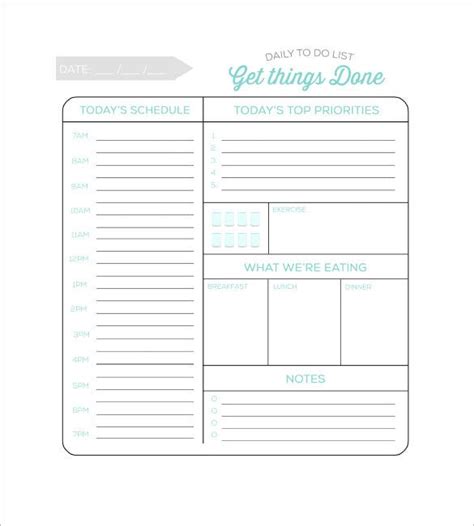 Daily Task List Templates 8 Free Sample Example Format Download