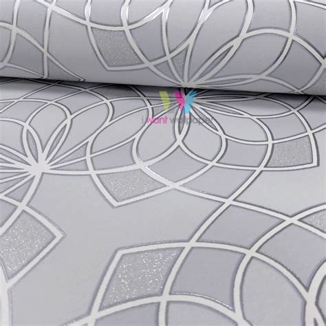 Rasch Scala Geometric Floral Pattern Wallpaper Embossed Metallic