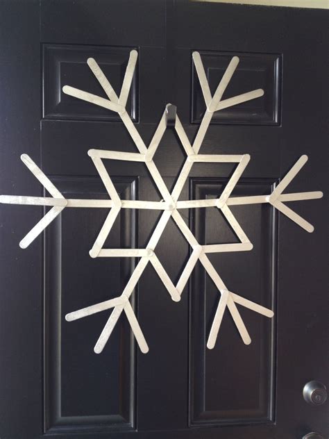 Our Popsicle Stick Snowflake Painted Silver Craft Stick Crafts