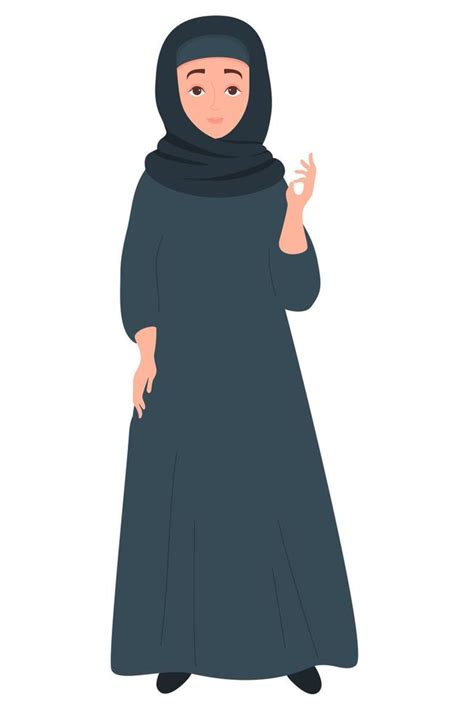 Beautiful Muslim Woman In Hijab Vector Illustration 3546651 Vector Art