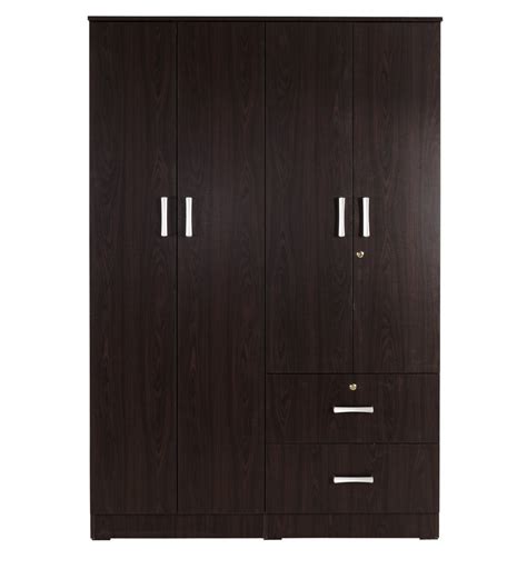 Buy Ren 4 Door Wardrobe With Drawers In Wenge Finish By Mintwud Online