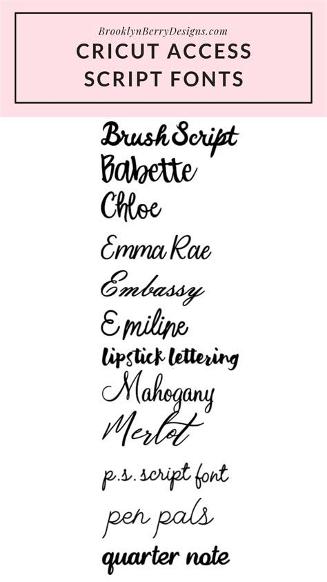 Best Cricut Access Fonts Brooklyn Berry Designs