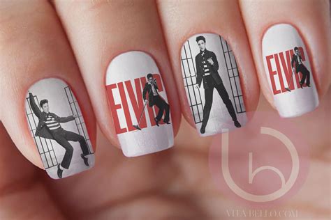 Elvis Nail Decal Waterslide Nail Decal Nail Manicure Decal Rock Nails
