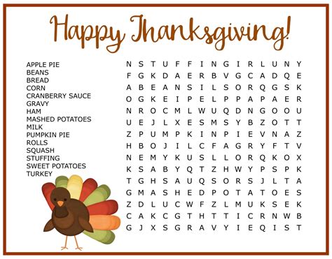 8 Best Printable Thanksgiving Word Search Challenging