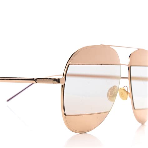 Christian Dior Split 1 Aviator Sunglasses Gold 540390