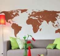 World Map With Borders Wall Sticker Tenstickers
