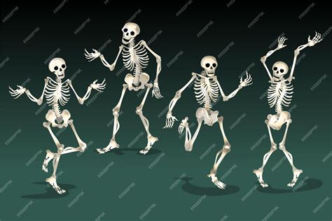 Free Vector Realistic Halloween Skeletons Collection