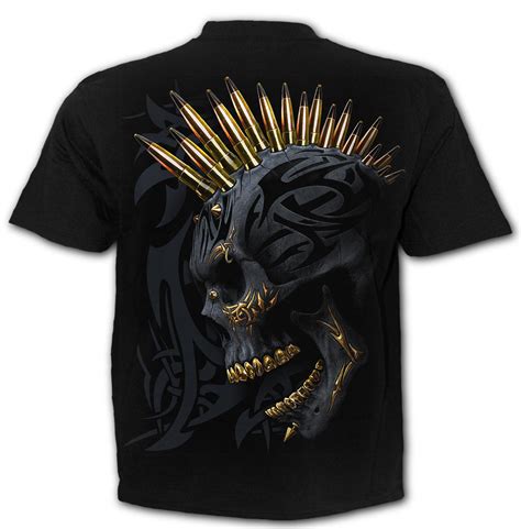 Black Gold Mens Black Skull T Shirt • Immoral Fashion