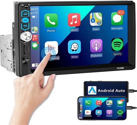 Podofo Apple Carplay Single Din Car Stereo Android Auto 7 Touchscreen