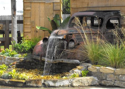 Getting a water feature for your home or garden is expensive but these homemade diy water features are cheap and easy to make. vintage truck water feature | My corner of the world, my ...