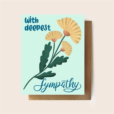 With Deepest Sympathy Card Sympathy Card Card For Loss Card For Grief