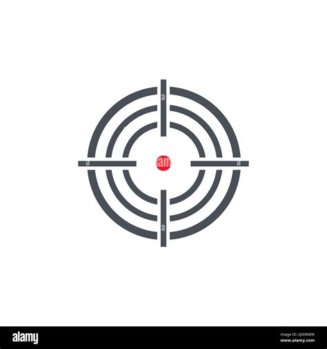 Aim Sniper Shoot Target Red Icon Focus Cursor Bull Eye Mark Stock