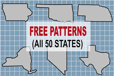 State Outlines Maps Stencils Patterns Clip Art All 50 States