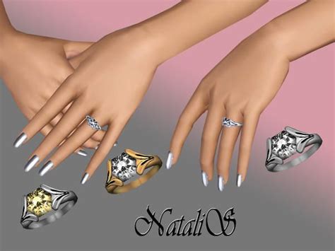 Objnoora Diamond Engagement Ring 001 Fa Fe Sims 4 Sims Sims 4 Cc