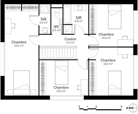 Plan Maison Etage 4 Chambres Gratuit Bricolage Maison Et Décoration
