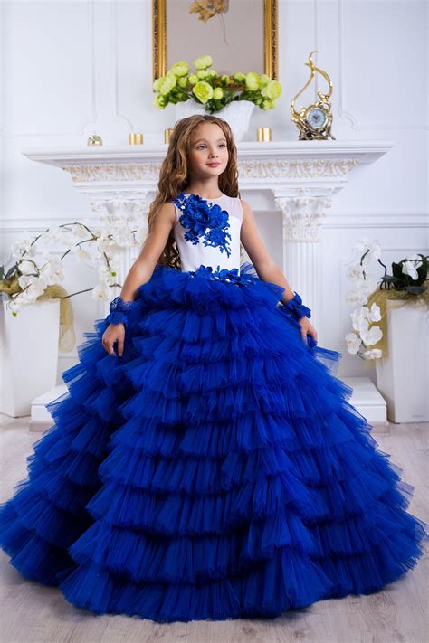 Flower Girl Dress Blue Tulle Flower Girl Dress Tulle Junior Etsy