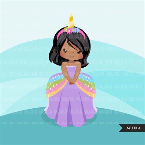 Unicorn Clipart Princess Unicorn Ts Rainbow Girl Fairy Tale Gra