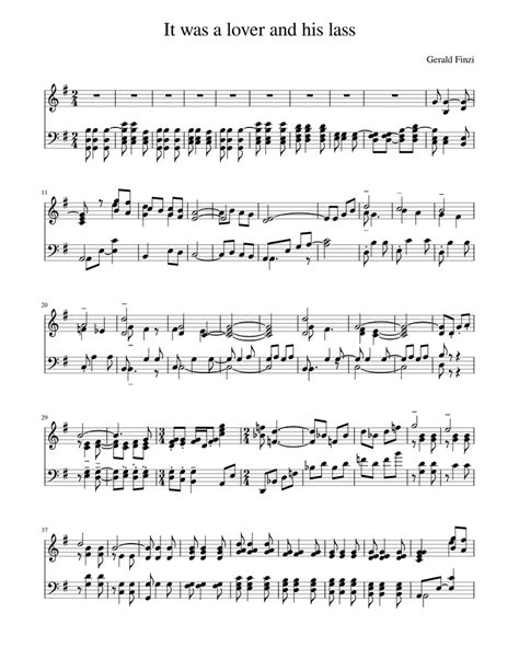 It Was A Lover And His Lass Sheet Music For Piano Solo