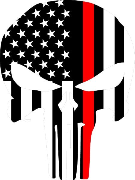 Thin Red Line American Flag Punisher Decal Sticker 75