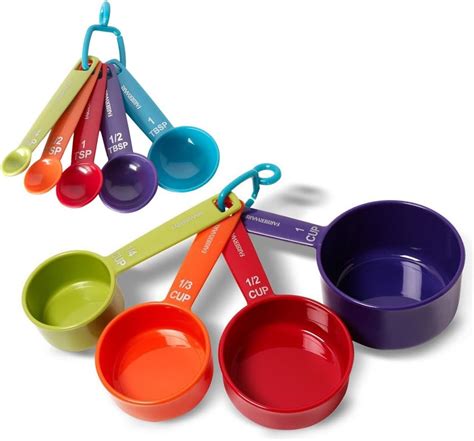 Farberware Color 9 Piece Plastic Measuring Cups And Spoons Set Amazon