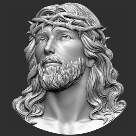 Jesus Head 3d Print Model Jesus Face Jesus Pictures Print Models