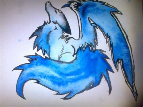 Blue Anime Wolf With Wings By Passionforart672 On Deviantart