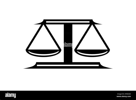 Illustration Of A Balanced Scale On A Blue Background Justice Icon