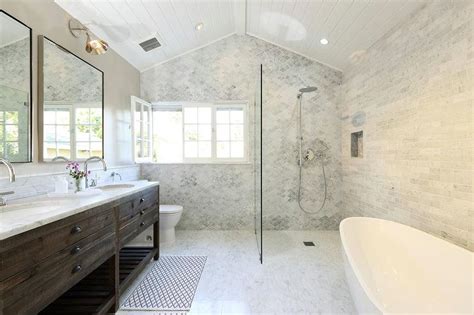 Get all the info you'll need on main bathrooms, and create an elegant and efficient bathing space in your home. Open Shower with Marble Quatrefoil Tiles - Transitional ...
