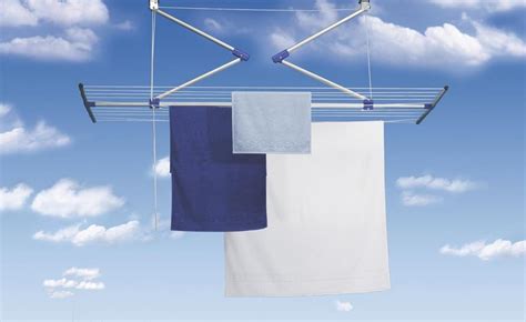 Welltech clotheslines ceiling mounted dryer fulfills comprehensive and convenient way of hanging your clothes in spaces that do not have floor space. Stewi Lift Ceiling Dryer - Urban Clotheslines