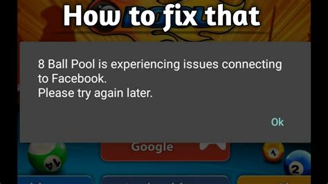 Whenever i open 8 ball pool game, it simply loads from 0 to 100% and then just starts loading and loading. HOW TO FIX 8 BALL POOL IS EXPERIENCE ISSUE CONNECTING TO ...