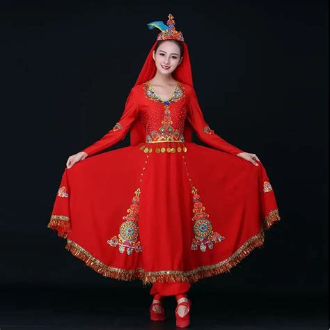 mongolian chinese xinjiang dance costume women s performance group costume of uygur ethnic